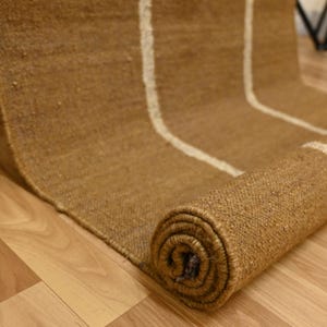 Handwoven Kilim Runner Rug - Yellow Vintage Stair Runner, Handmade Jute Runner For Outdoor - Indoor Stair, Hallway Entryway Kitchen Jute Rug