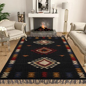 ヴィンテージ　ラグ　ナバホ柄 VINTAGE】ナバホ ストーム柄 ラグ 《ネイティブアメリカン