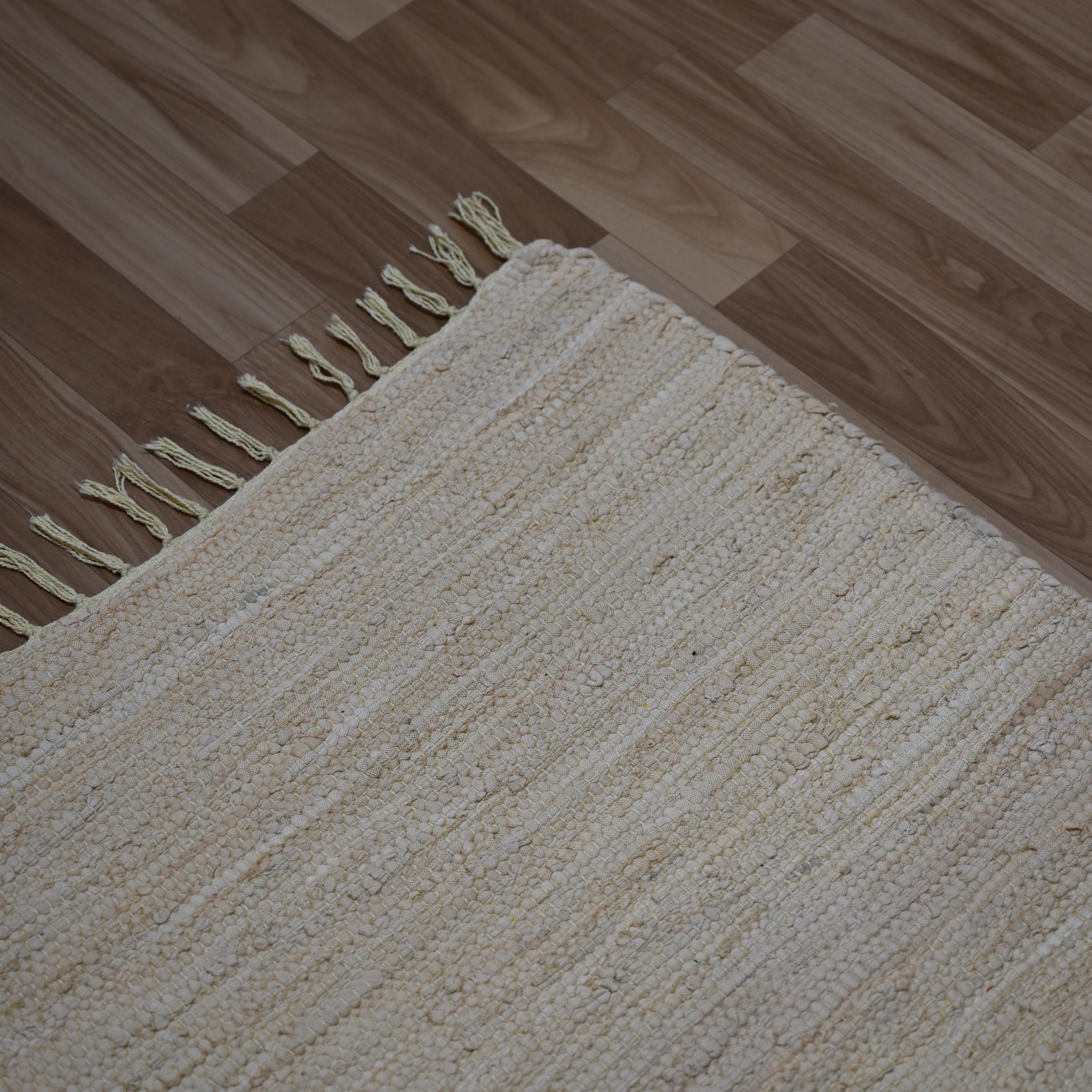 Cotton Stair Runner - Flatweave Rug Machine Washable - Small Rug - Bath ...
