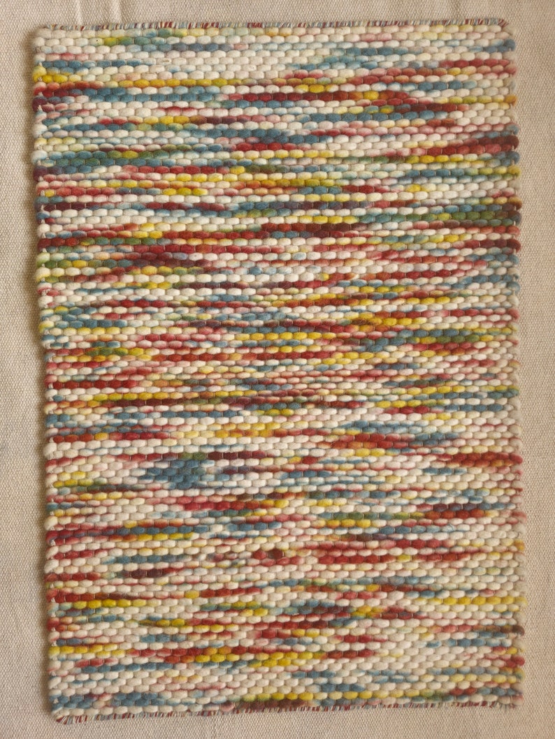 Hand Woven Chunky Loop Wool Area Rug, Yoga Mat Prayer Mat Rugs Wool ...