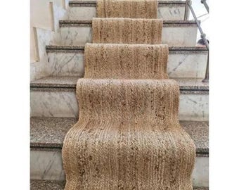 Handwoven Jute Runner Rug | Custom Size, Eco-Friendly Hallway Vintage Style Entryway Kitchen Floor Laundry Carpet Runner Rug Non Slip