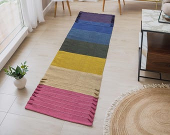Esterilla de yoga de algodón orgánico, tejida a mano, natural, para meditación y ejercicio (60 x 180 cm), esterilla de yoga orgánica
