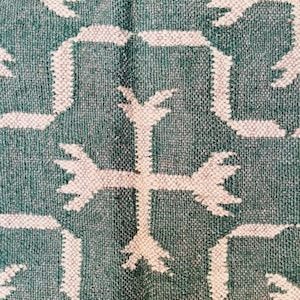Wool Jute Kilim Rug Bohemian Kilim Area Rug, Navajo Flatweave Design, Indian Dhurrie Rug, Eco-Friendly Home Decor image 7