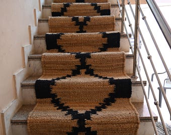 Handgewebter Teppich aus Hanf / Juteteppich - Benutzerdefinierter Treppenläufer, Vintage Teppich für große Flächen, Traditionelle Boho Teppiche