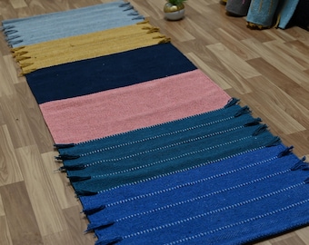 Yogamatte aus Bio-Baumwolle – handgewebt, rutschfest, ideal für Reisen, als Yogamatte, umweltfreundliche Yogamatte, Meditationsmatte oder Geschenk zum Yoga-Tag