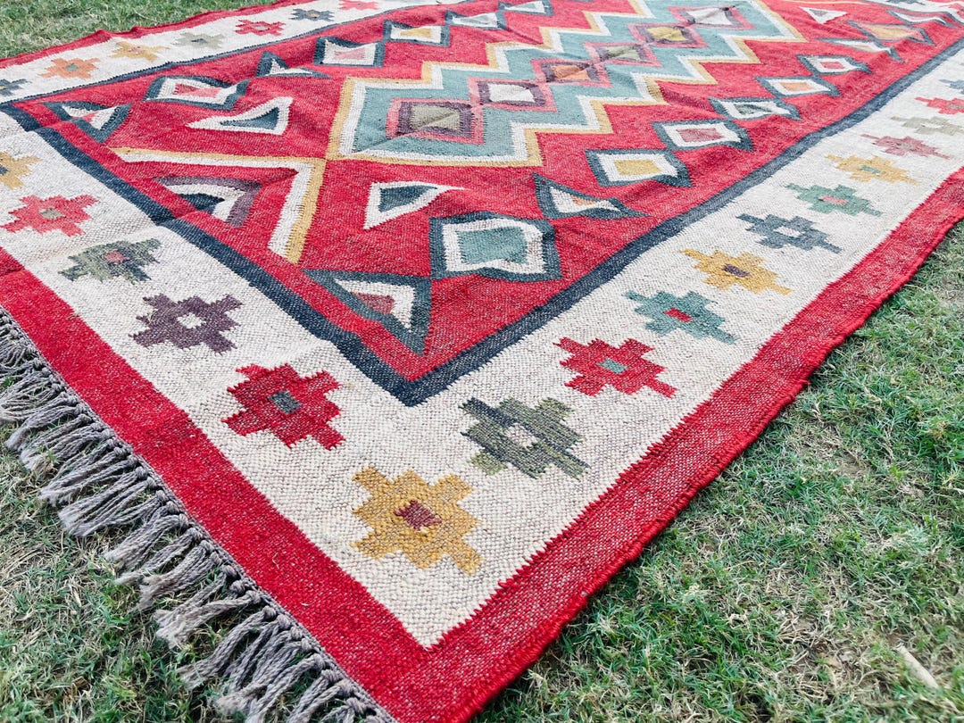 Handwoven Wool Jute Rugs, Vintage Kilim Rugs for Home Decor Traditional ...