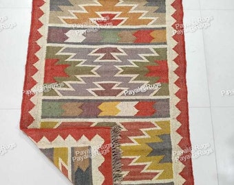 Alfombra de yute multicolor, alfombra geométrica de yute, alfombra de yute boho, alfombra de yute rectangular, alfombra de decoración boho, alfombra de área de yute, alfombra de yute cuadrada, alfombra de tamaño personalizado