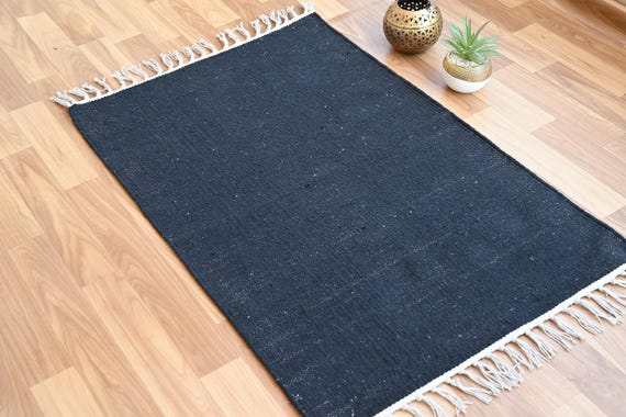 Handwoven Cotton Rug - Flatweave Rug machine washable small rug shower mat white ivory taupe teal Washable Cotton Rug bathroom rug