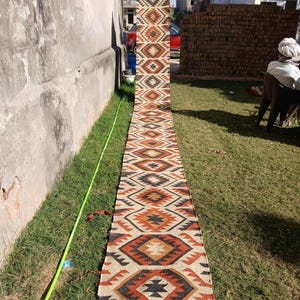 Stair Runner - Handmade Kilim Runner, Jute Hallway & Kitchen Decor, Custom Size 2x30 Feet, Washable Kilim for Outdoor Indoor Stairs Jute