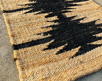 Beige Hemp Jute Runner - Handwoven Hemp Runner Rug, Vintage Handmade Hallway Runner, Kilim Runner Rug, Stair Boho runner, Custom Size Rug