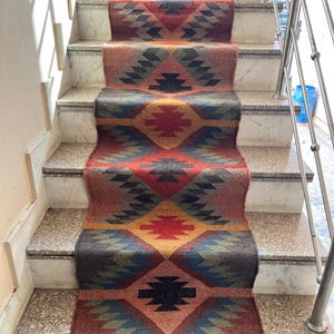 Kelim Treppenläufer, Jute Flur Küche Dekor, Kelim für Haustreppen, handgefertigter Jute, Vintage-Stil Eingangsbereich