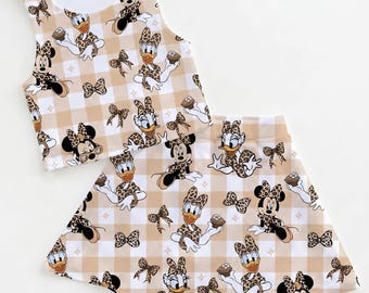 Animal Kingdom Minnie and Daisy Leopard Outfit, Activewear Set, Adult Child Disney Shirt,Disney Athletic Set,Disney Outfit