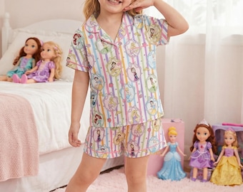 Magical Disney Princess Coquette Family Pajamas, Mirror Bow Sleepwear, Disney Mommy and Me Matching Set