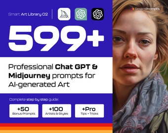 Midjourney AI & Chat GPT Professional Prompts Step-by-Step Guide, Best Midjourney Ai Art Prompts, Generate Digital Art Print, Instant Access
