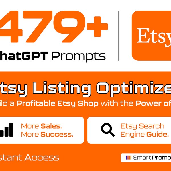 ChatGPT Smart Etsy Listing Optimizer, Save Time, ChatGPT Boost Your Etsy Sales, Etsy Search Rankings #1 Results, Etsy Shop Seller Handbook