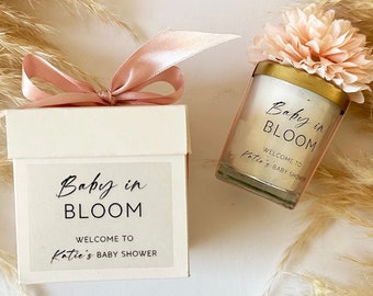 Custom Baby Shower Party Favors, Baby Shower Guest Favors, Candle Favors For Baby Shower, Scented Candle Gifts with Box Baby Shower Guests