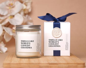 Smells Like World's Coolest Grandma Scented Soy Candle, Funny Grandma Gift, Best Grandmother Candle, Eco-Friendly Candle, Mothers Day Gift