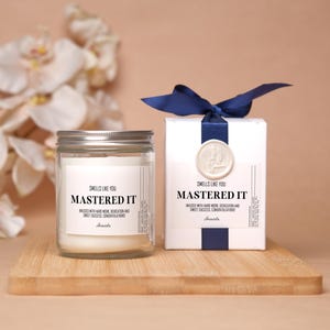 Smells Like You Mastered It Candle, Personalized Masters Degree Candle, Graduation Candle Gifts, Congratulations Congrats Candle Gifts