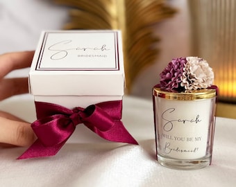 Will You Be My Bridesmaid Proposal Gift, Bachelorette Party Gifts For Bridesmaid, Maid of Honor Candle, Junior Bridesmaid Gift, Tie The Knot