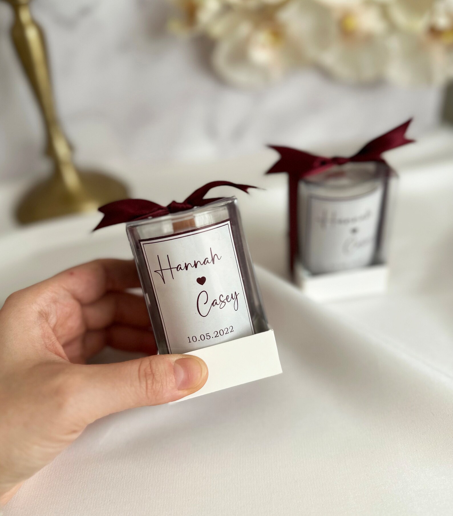 Personalized Wedding Candle Gift for Guests, Scented Soy Wax Candle ...