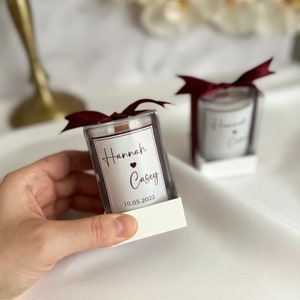 Personalized Wedding Candle Gift for Guests, Scented Soy Wax Candle ...