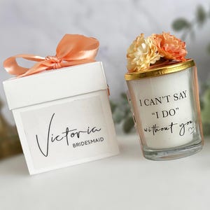 Personalized Bridesmaid Proposal Box Gifts, Bridesmaid Proposal Gifts, Maid of Honor Thank You Gifts, Flower Girl Gift, Wedding Candle Gift