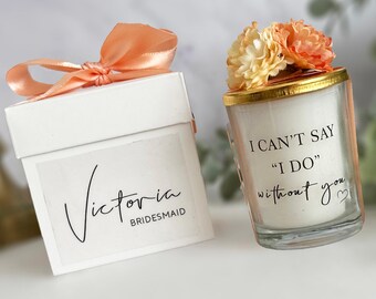 Personalized Bridesmaid Proposal Box Gifts, Bridesmaid Proposal Gifts, Maid of Honor Thank You Gifts, Flower Girl Gift, Wedding Candle Gift