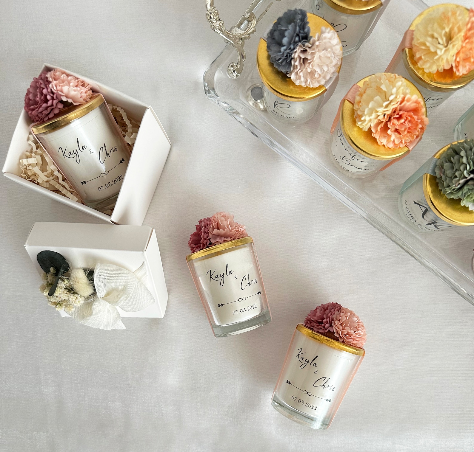 Personalized Luxury Wedding Candle Favors for Guests, Bridal Shower ...