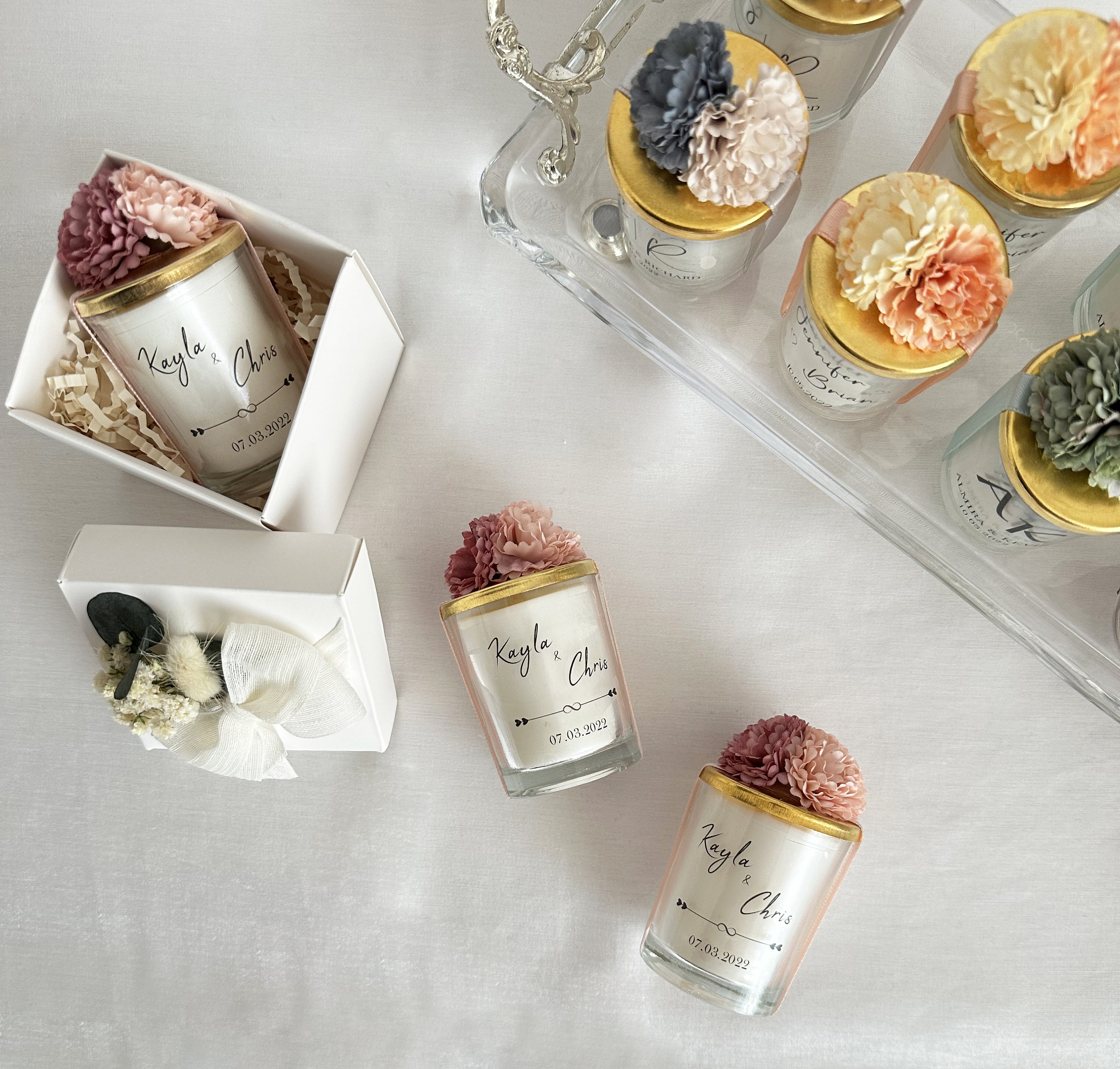 Personalized Luxury Wedding Candle Favors for Guests, Bridal Shower ...