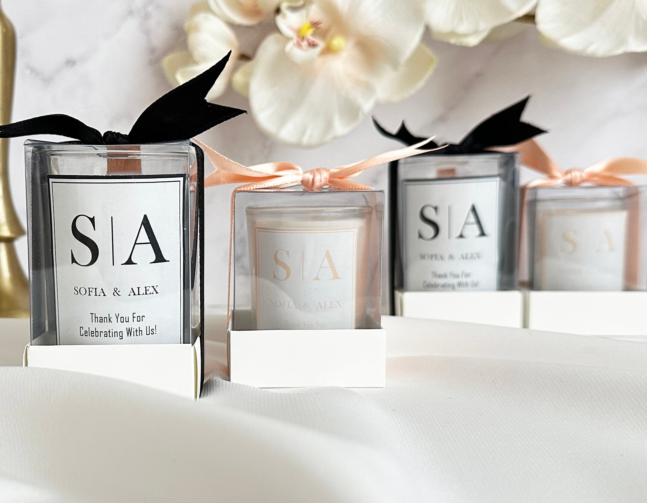 Personalized Wedding Candle Gift for Guests, Scented Soy Wax Candle ...