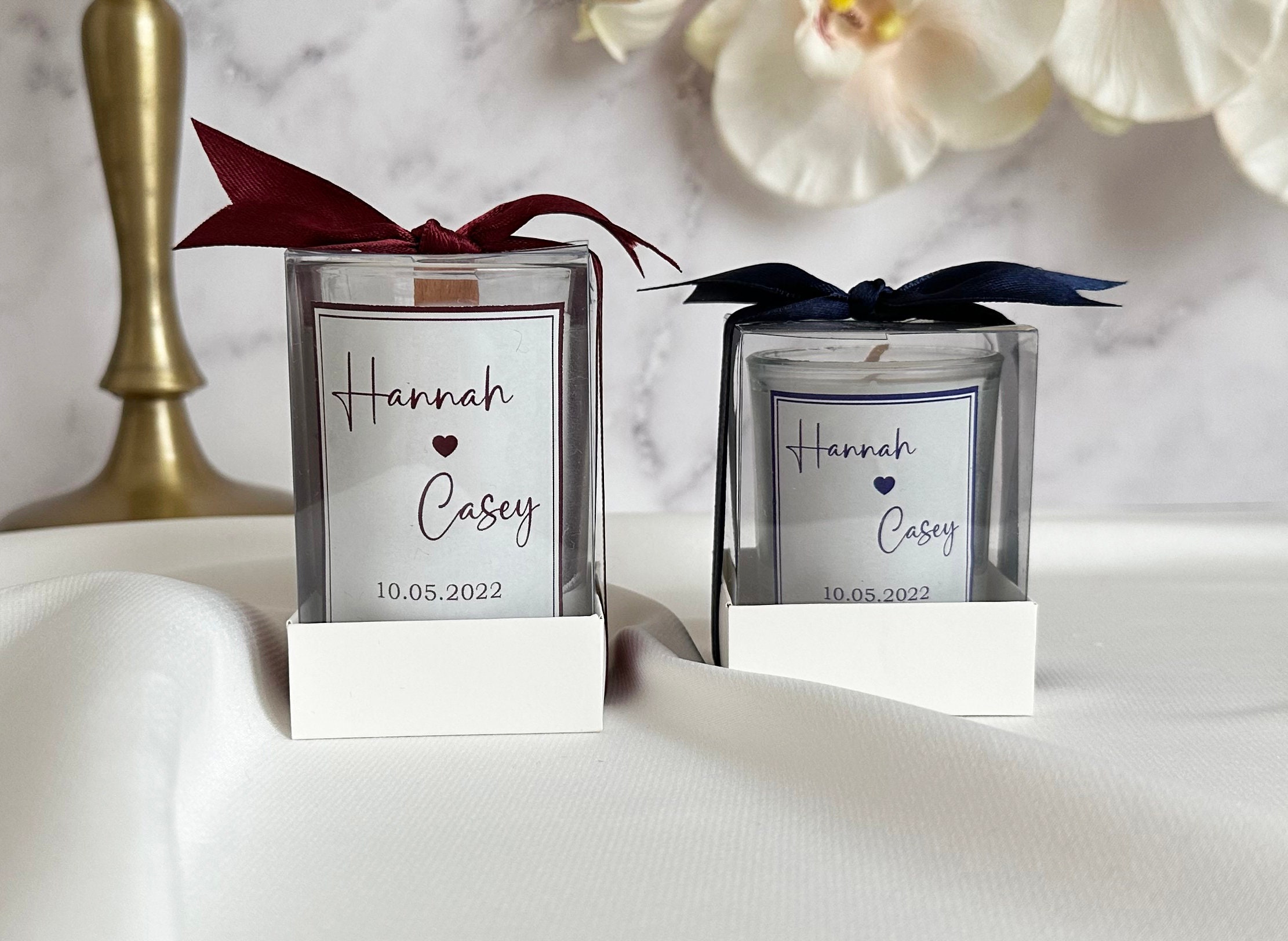 Personalized Wedding Candle Gift for Guests, Scented Soy Wax Candle ...