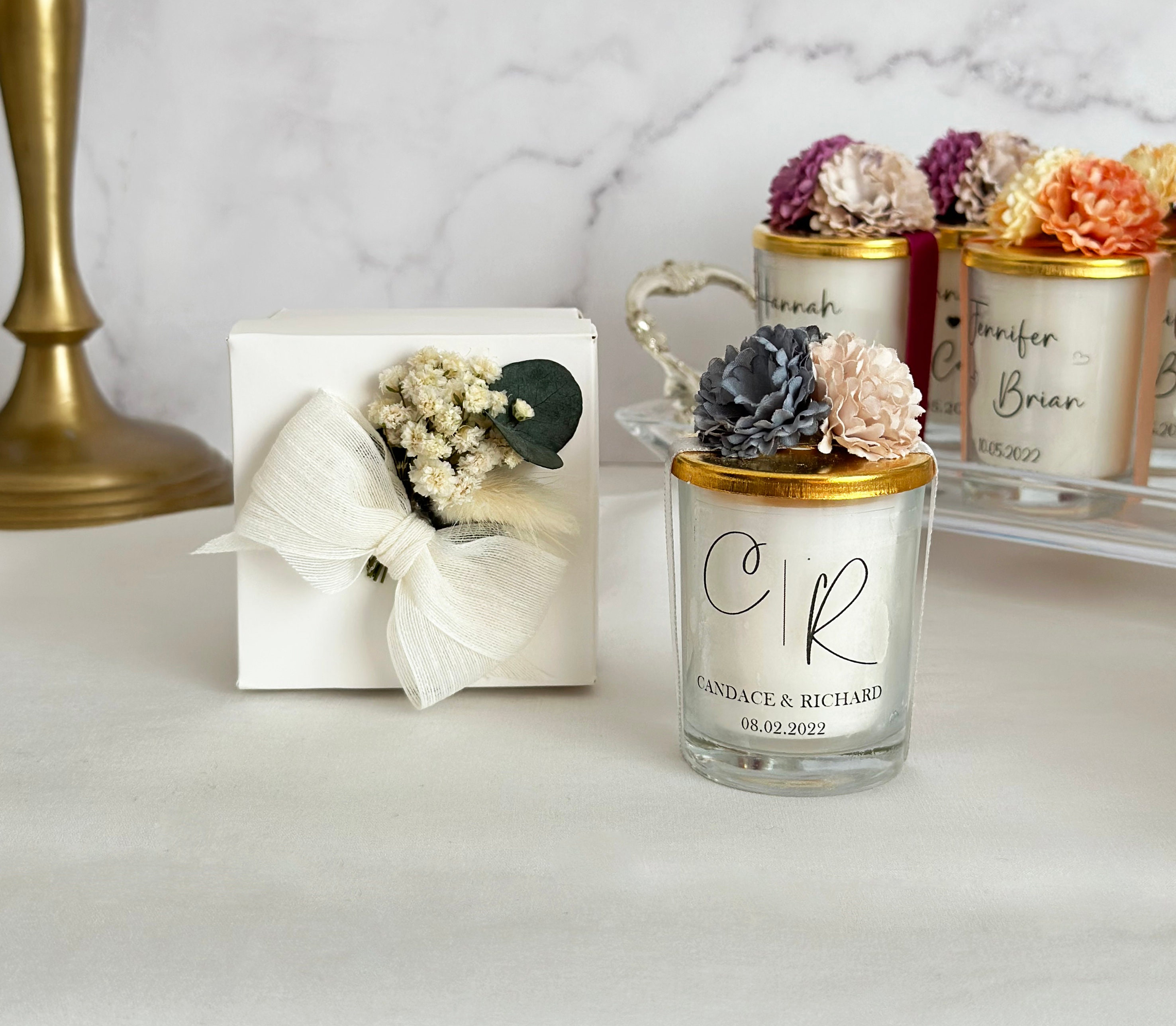 Personalized Luxury Wedding Candle Favors for Guests, Bridal Shower ...
