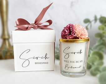 Personalized Mini Bridesmaid Proposal Candles for Bridesmaid Box, Bridesmaid Thank You Gifts, Bridal Party Candles, Matron of Honor Gifts