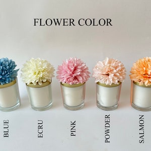 Baby Shower Birthday Party Favors For Guests in Bulk, Custom Baby Shower Favor Idea, Mini Candle Baby Shower Favors, Soy Candle with Flowers image 5