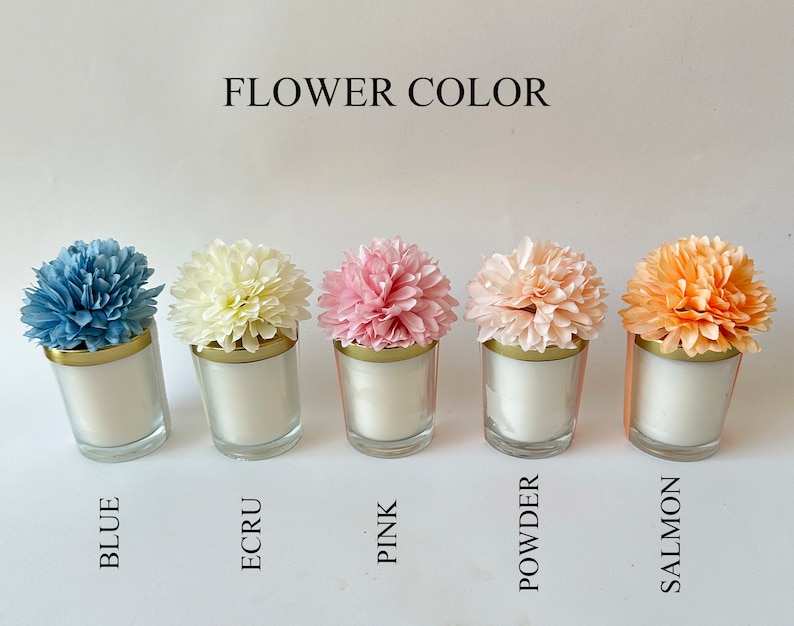 Baby Shower Birthday Party Favors For Guests in Bulk, Custom Baby Shower Favor Idea, Mini Candle Baby Shower Favors, Soy Candle with Flowers image 5