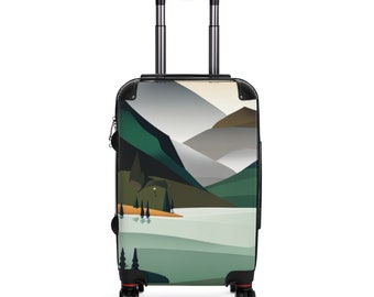 Mountain & Tree Pattern Suitcase