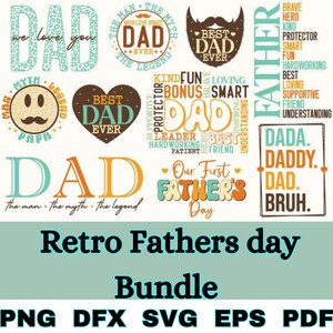 Retro Fathers Day Bundle 10 SVG PNG PDF, Dad Svg, Father Svg, Father’s Day Svg, Dad Quote Svg, Dad Svg Designs, Best Dad Ever Svg, Daddy Svg