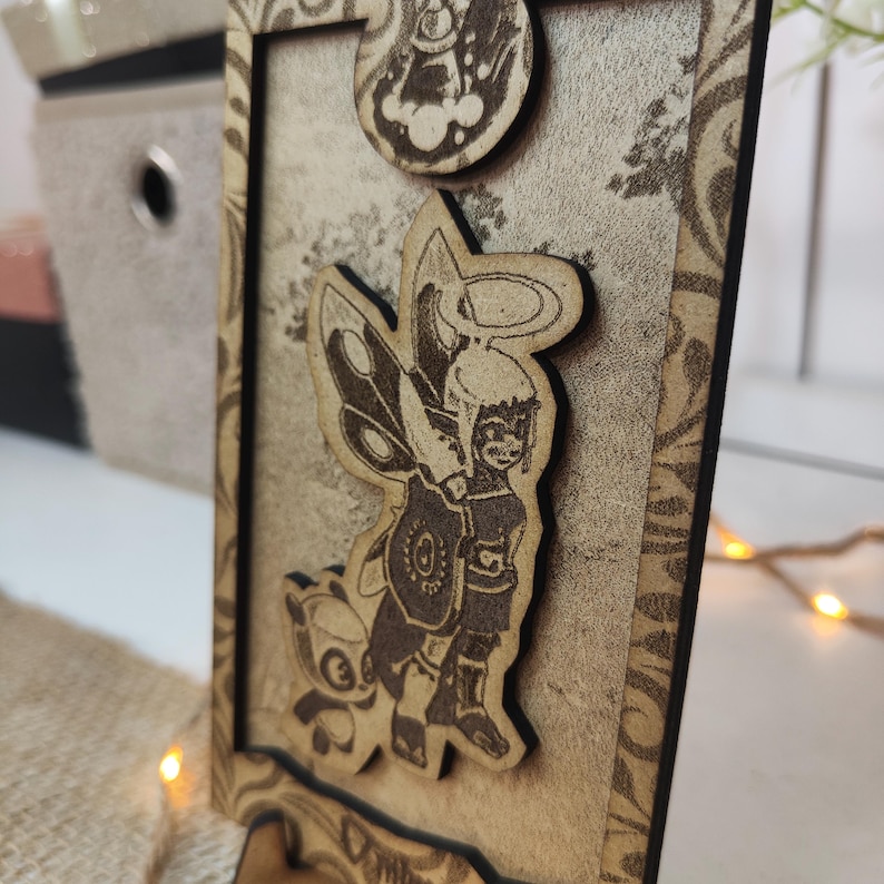 Personalized DOFUS Wooden Relief – Custom Character Art in a Frame | Gaming Gift for DOFUS Fans image 2