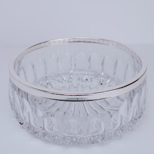Lead crystal bowl with silver-plated rim | crystal fruit bowl | dessert bowl | crystal bowl | lead crystal glass cut