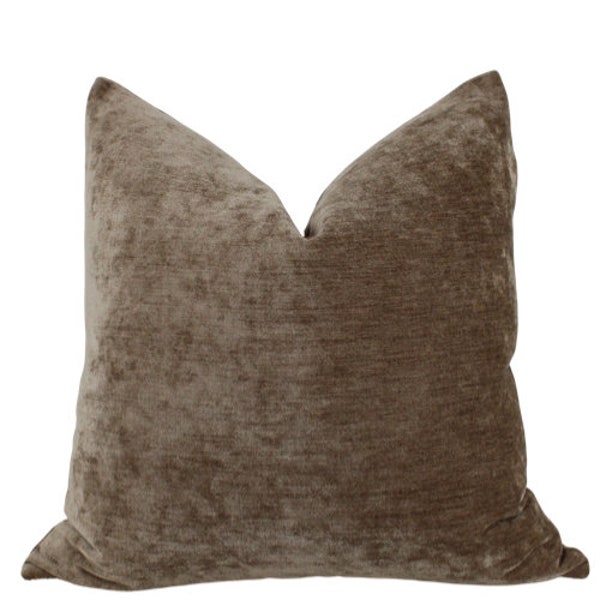 Brown Velvet Pillow Etsy