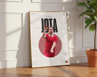 Diogo Jota | Pôster minimalista de futebol | Download digital