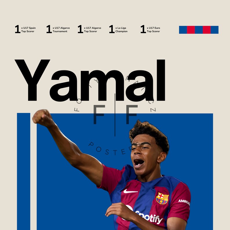 DAGUYS Poster 45 Joueur De Football Lamine Yamal Sur Toile Décoration Murale Décoration Moderne 60 X 90 Cm