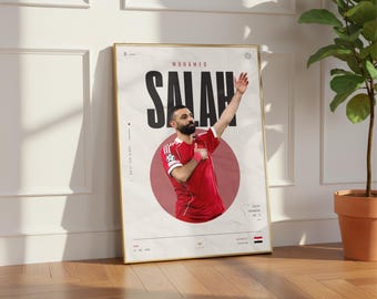 Mohamed Salah | Minimalistisches Fußball Poster | Digitaler Download