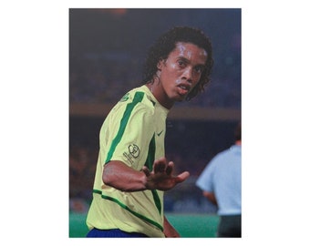 Ronaldinho Gaúcho Brasil Satin Posters (210gsm), Decoración de pared, arte de pared, arte de fútbol, decoración de fútbol, fútbol, arte de fútbol, cartel de fútbol