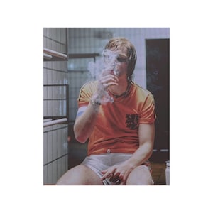 Johan Cruyff satijnen posters (210 gsm), sportmuurkunst, cadeau, decor kinderkamer, canvas voetballegenden, poster voetballer, voetbalposters