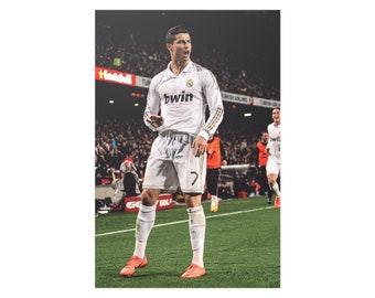 Cristiano Ronaldo Real Madrid Satin Posters(210gsm), CR7,La liga, manchester united gifts,soccer poster,Ronaldo art, cr7 svg, fubol,portugal