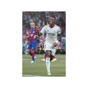 Vinicius Junior Real Madrid Satin Posters (210gsm), Brazilian poster, Sports wall art, Gift, Kids Room Decor,  Soccer Player Poster,wall art