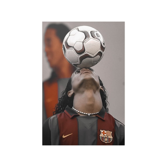 Ronaldinho Gaúcho Barcelona Satin Posters (210gsm), Wall decor, wall art, soccer art, soccer decor, football, football art,  soccer poster
