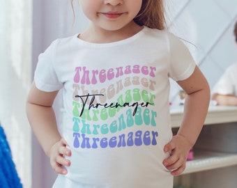 Threenager Sublimation File. Digital download. PNG Threenager. Instant download. Three year old. Birthday party. Threenager party.