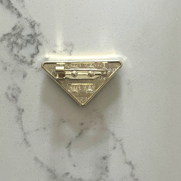 Vintage Prada-Inspired Triangle Pin (Black/Gold)